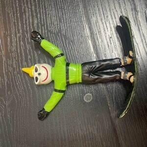 Jack in the Box Snowboarding Jack Rubber Mascot Figure Green Sweater Y2K